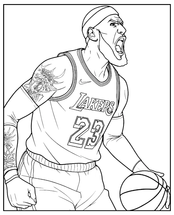 LeBron James Koszykarz Kolorowanka