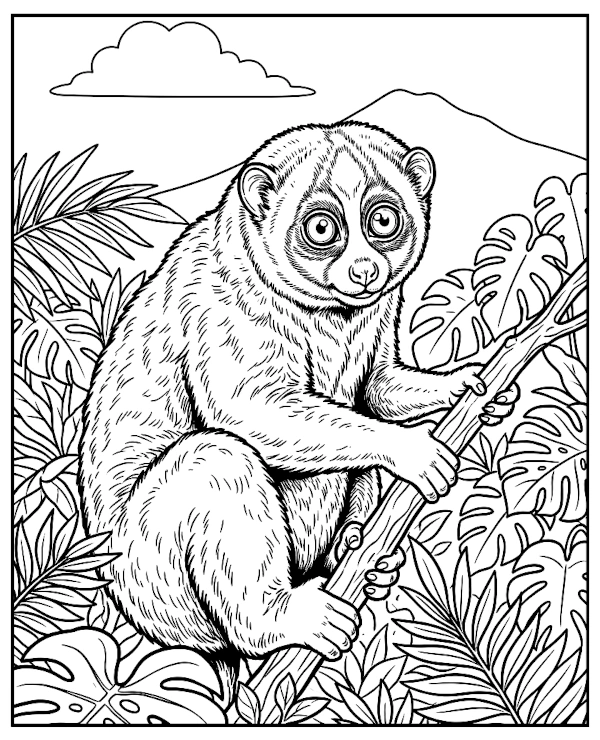 Kukang kolorowanka loris zwierzęta