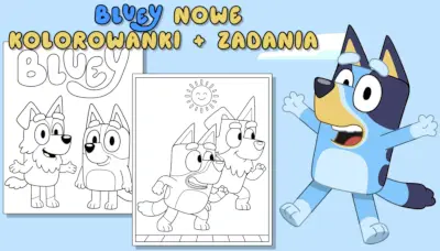 Premiera kolorowanek z bajki Bluey baner mobile