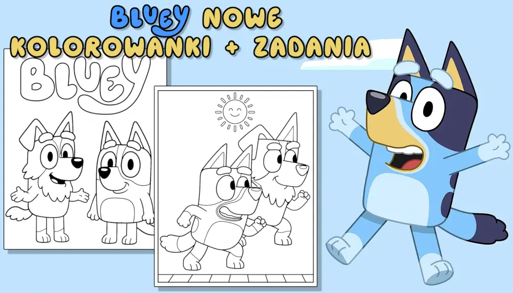 Premiera kolorowanek z bajki Bluey baner