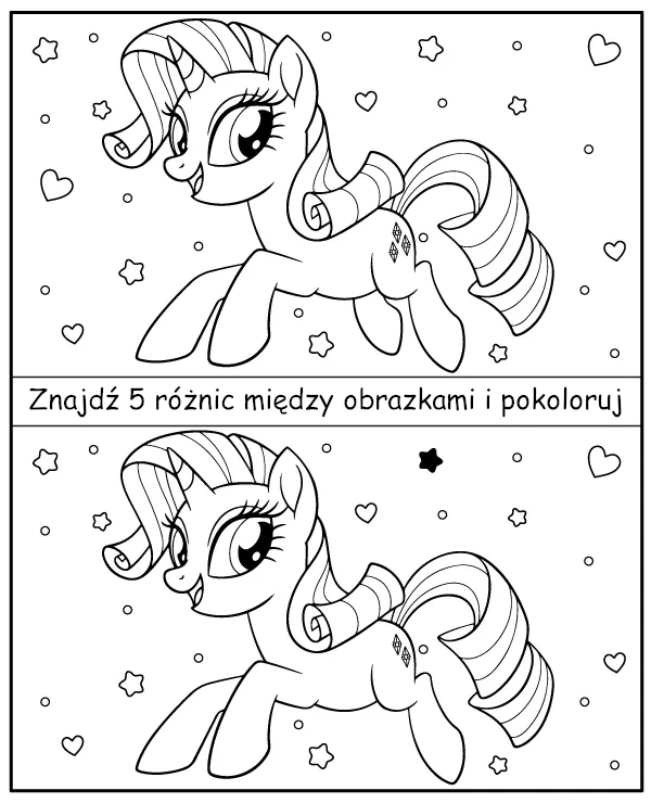 Znajdź różnice między obrazkami My Little Pony