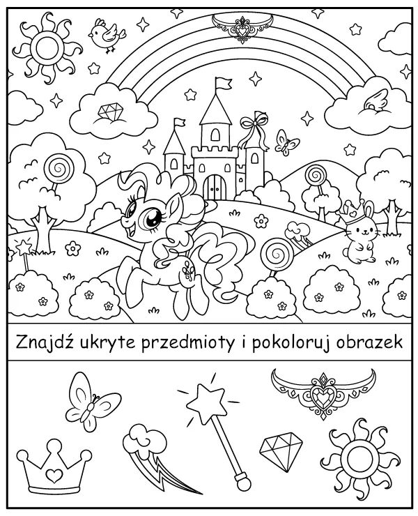 Znajdź Ukryte Obiekty - My Little Pony Zadanie dla Dzieci