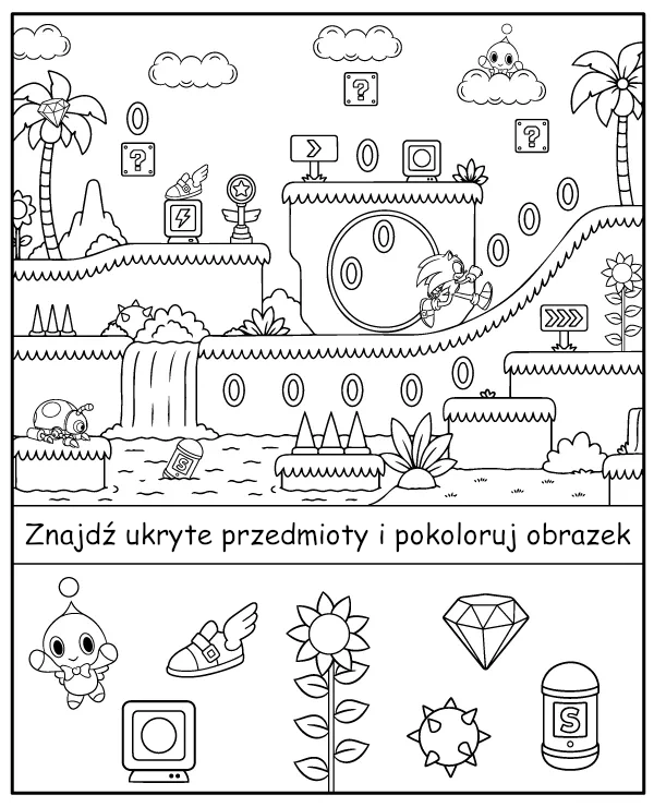 Znajdź Ukryte Obiekty - Zadanie Sonic dla Dzieci