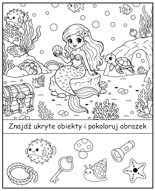 Znajdź Ukryte Obiekty - Syreny Zadanie dla Dzieci