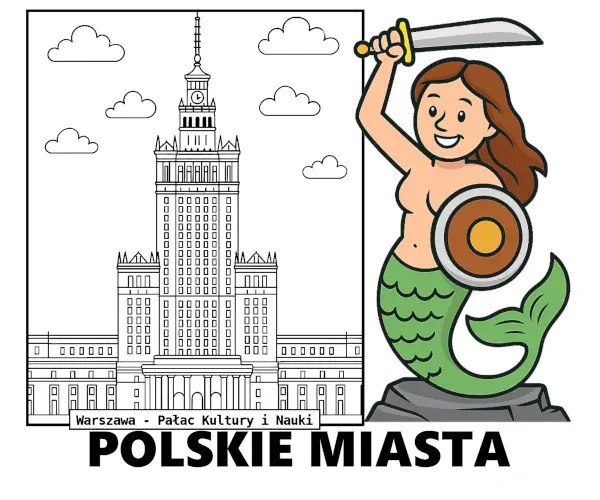 Polskie miasta i zabytki - obrazki edukacyjne kolorowanki dla dzieci