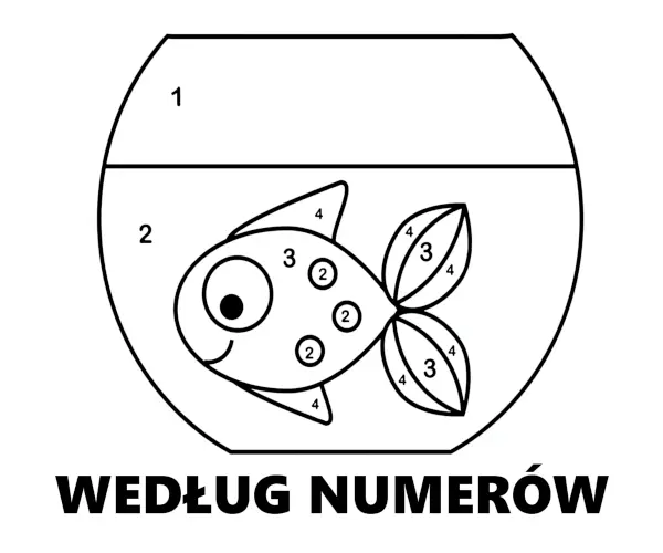 Łamigłówki dla dzieci do wydruku - kolorowanie po numerach