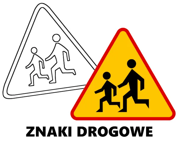 Obrazki edukacyjne znaki drogowe kolorowanki pomoce dydaktyczne dla dzieci