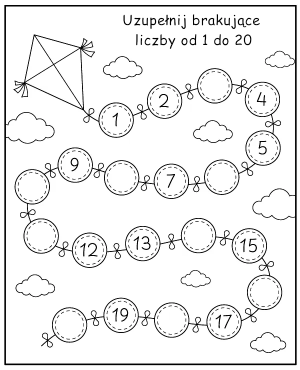 Wpisz Brakujące Liczby - Karta Pracy do Nauki Liczenia