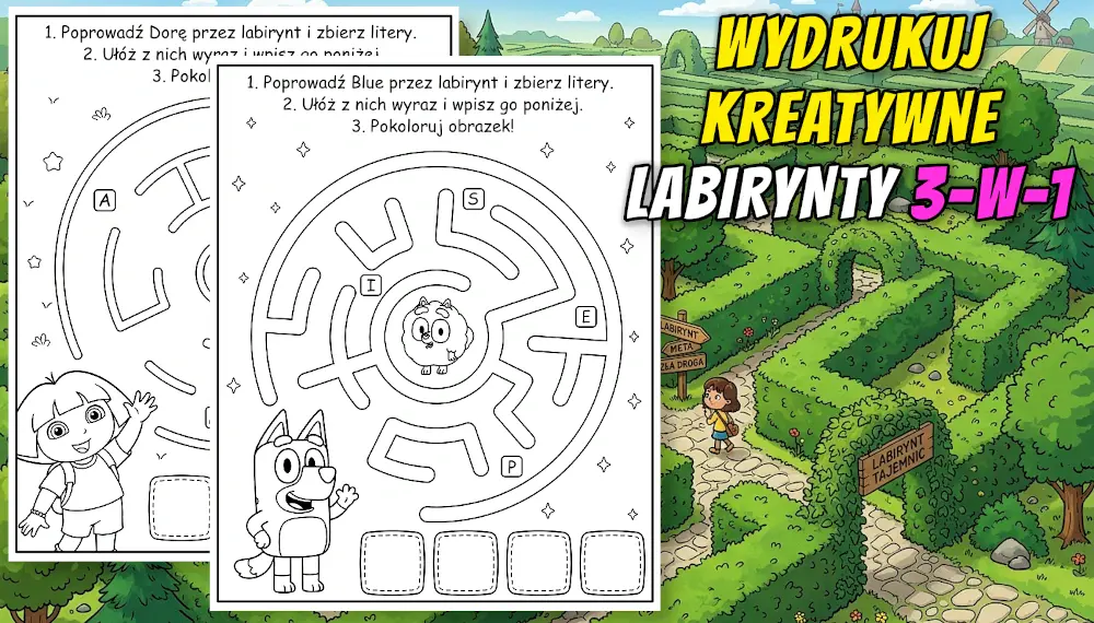 Labirynty dla dzieci do druku baner