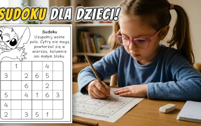 Sudoku dla dzieci do wydruku baner