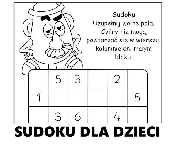 Sudoku dla dzieci łamigłówki kategoria